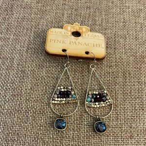 Pink Panache Silver and Blue Earrings